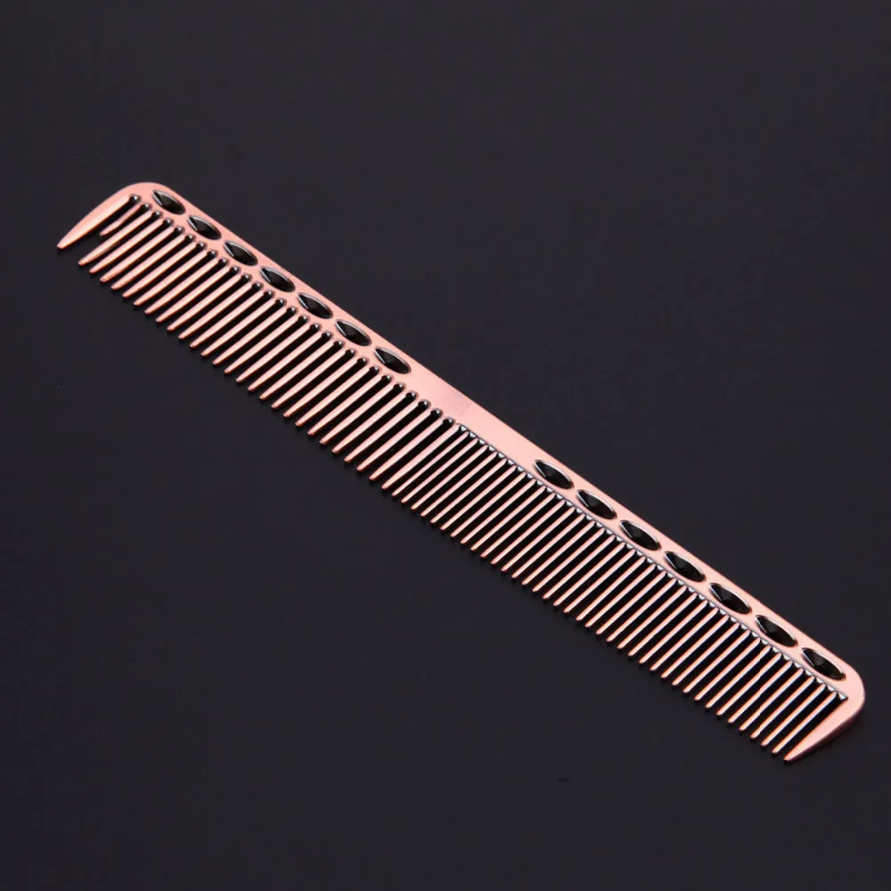 Professional Aluminum Metal Cutting Comb Hair Hairdressing Barbers Salon Heat Resistant Antistatic Combs Hairbrush | Красота и