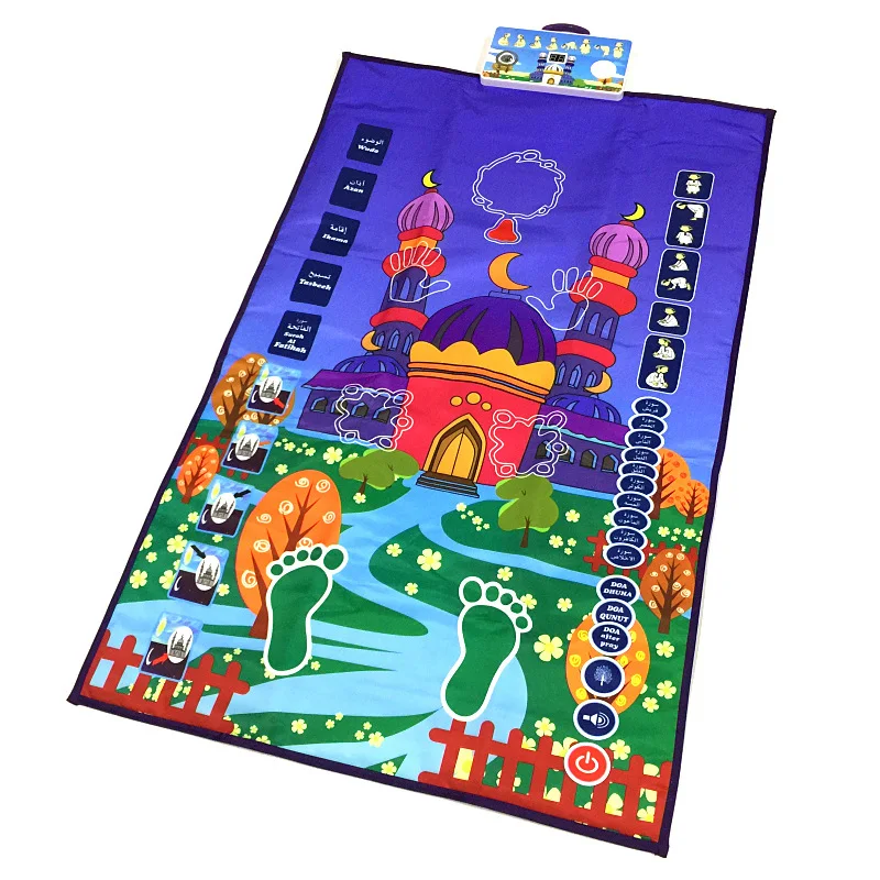 

2023 Children Educational muslim praying mat Islamic prayer mat Electronic Interactive Rug Carpet Worship Musallah Speaker