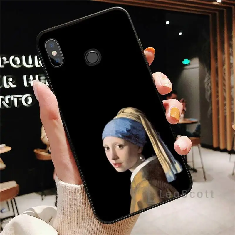 

Creative Mona Lisa Art Young girl Phone Case For Xiaomi Redmi Note 4 4x 5 6 7 8 pro S2 PLUS 6A PRO