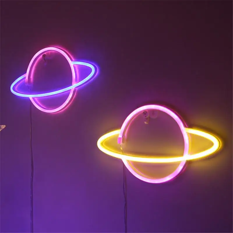 

LED Neon Lamp Elliptical Planet Neon Sign Neon Light Battery Powered Home Decorative Wall Light Party Room Lighting Decor