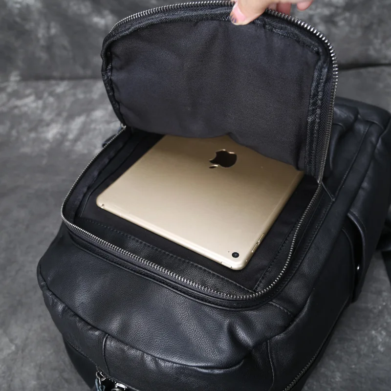 

New Fashion Genuine Leather Men's Backpack 15" Laptop Bag