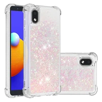 quicksand phone case for samsung galaxy a01 core glitter star sequins dynamic liquid soft shockproof airbag back cover