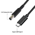 USB Type C до 7,4x5,0 мм кабель источника питания для ноутбука, ноутбука, разъем постоянного тока, штекер, Соединительный шнур, кабель для Dell, адаптер зарядного устройства