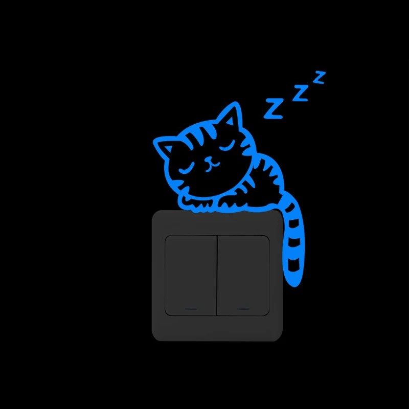 

3/2pcs Luminous Glow In The Dark Cartoon Cat Wall Decal Decor Room Decorating Wall Plastic Stickers Kids Bedroom Furniture Set