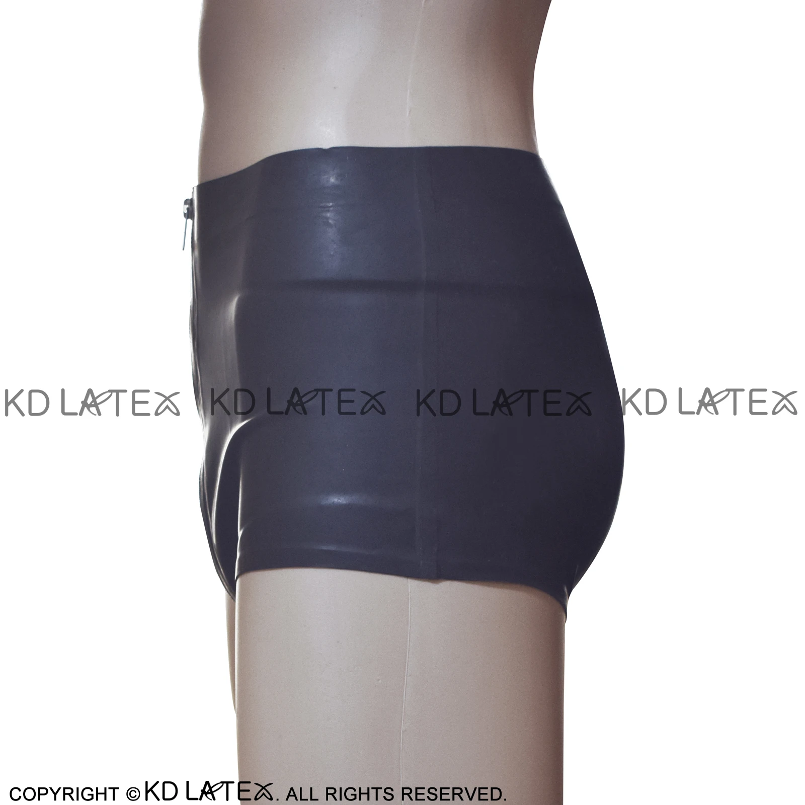 Black Mid Waist Sexy Latex Panties With Front Zipper Rubber Briefs Shorts Underpants Underwear Bottom DK-0134
