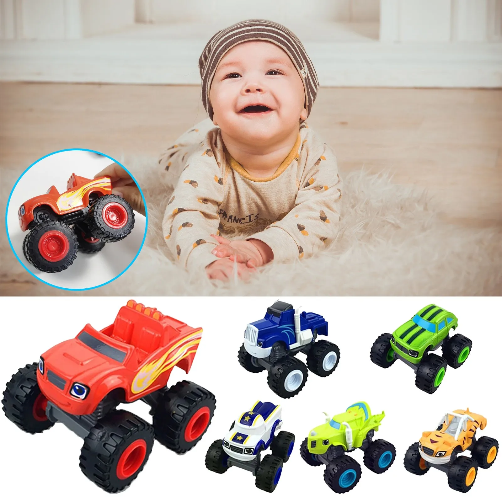 

Monsters Truck Toys Machines Car Toy Russian Classic Blaze Car Toys Model Gift Diecasts Toy Vehicles Engineering Toy Track