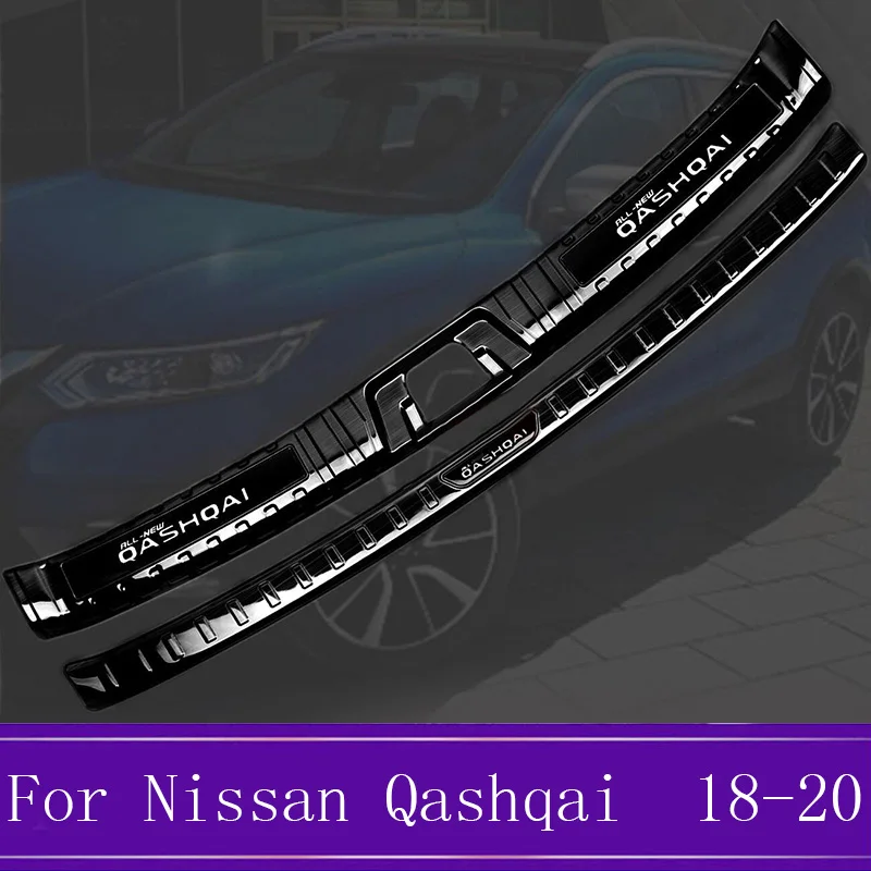 For Nissan Qashqai J11 Auto Rear Bumper Protector Sill Trunk Tread Plate Trim 2018-2020 Stainless Steel Car Styling Accessory fa |