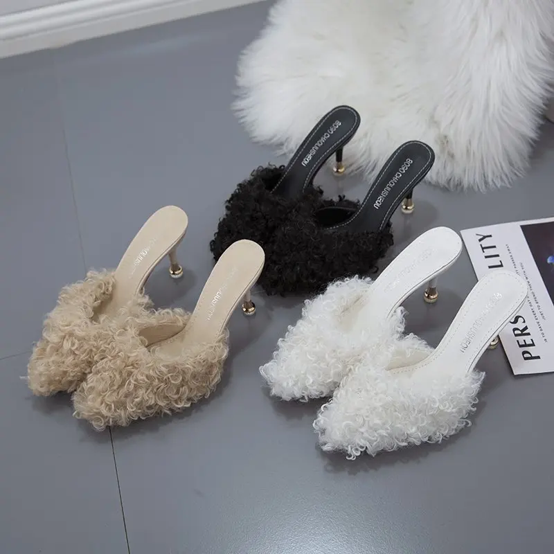 

Fashion Slippers with 2020 Autumn High Heels Shoes for Woman 2020 New Women's Shoes Zapatillas Casa Mujer Zapatillas Mujer