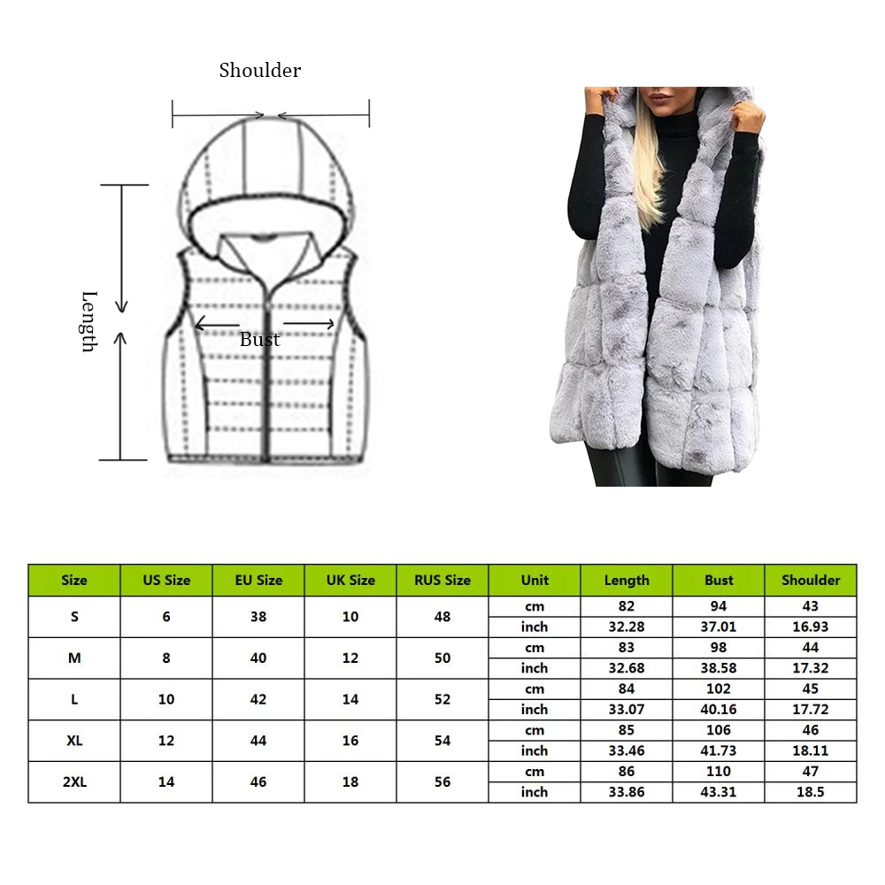 

winter coat Women Jacket Femme Fashion Sleeveless Hooded Fur Open Stitch Warm Jacket Autumn Winter vest Coat Jacket Streetwear