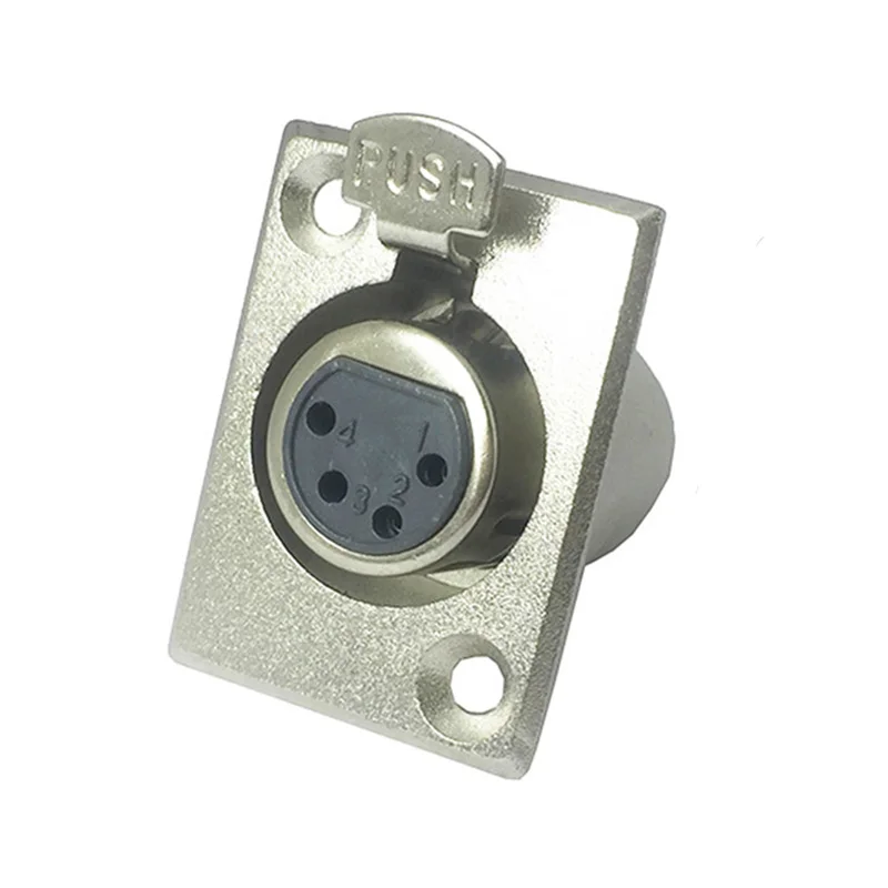 100 шт./лот 4 контактный XLR гнездовой панельный разъем Шасси типа Push type Разъем