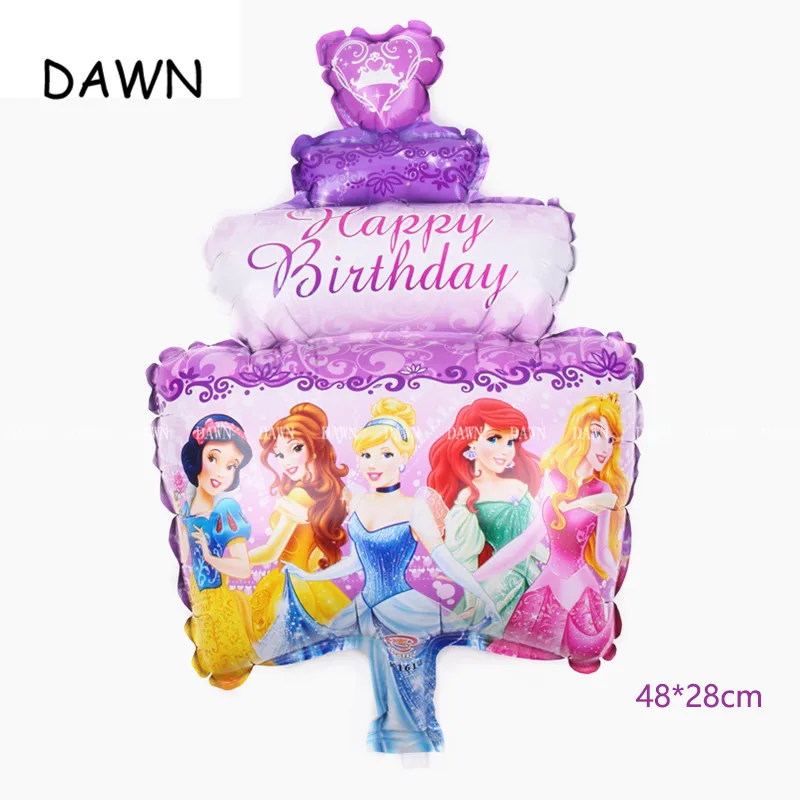 mini cake 93*55 см большие Белль Золушка Белоснежка Принцесса фольга воздушные шары для маленьких девочек День Рождения украшения гелиевые шары подарок для детей - Цвет: mini cake