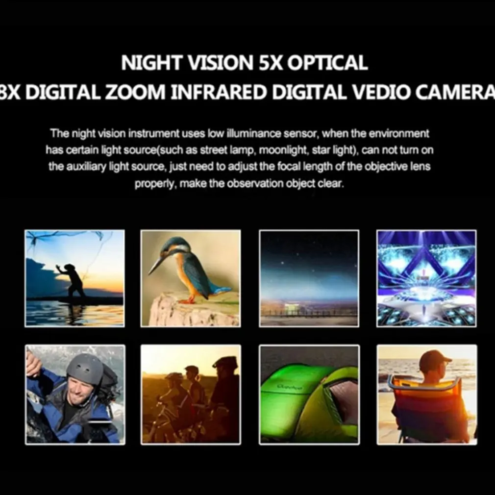 

NV0535 Night-Vision 5X Optical 8X Digital Zoom Infrared Digital Vedio Camera 200M Range Monocular Scope
