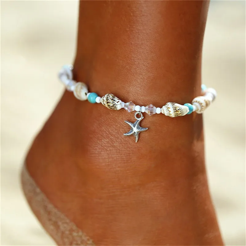 

New shell Zhuhai star Anklet women's Beach Anklet leg BRACELET HANDMADE Bohemian Anklet Bohemian jewelry gift