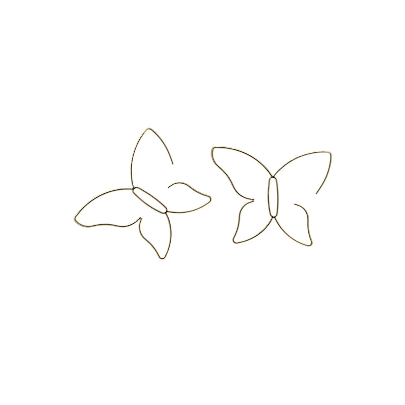 Модные ретро большие серьги-гвоздики с бабочками женские ювелирные изделия