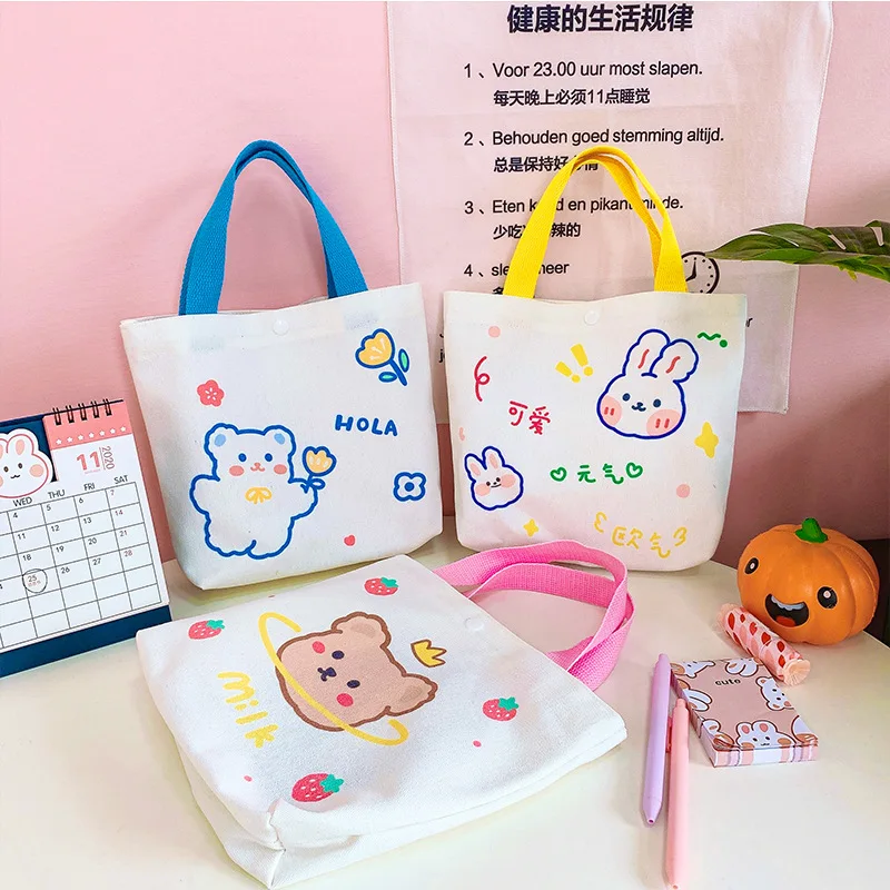 

W&G Ins Cute Canvas Bag Girls Shoulder Student Handbag Trendy Large Capacity Multifunctional Hand Bag 2021 New