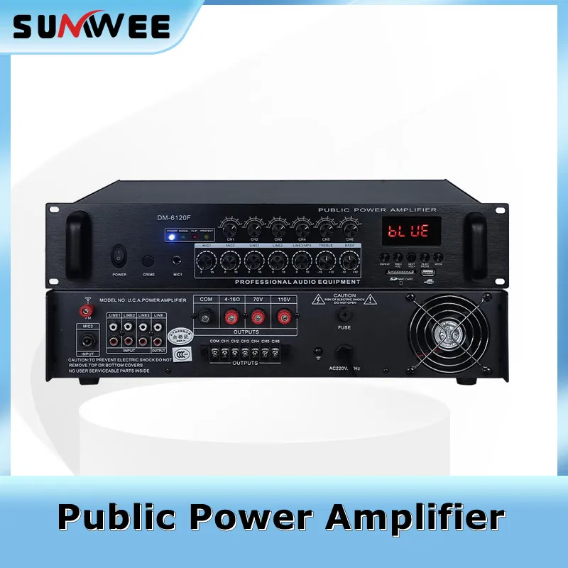 120W 700W bluetooth USB 6CH 8CH Audio Sound Power Amplifier Public Broadcasting Professional Background Music Power Amplifier
