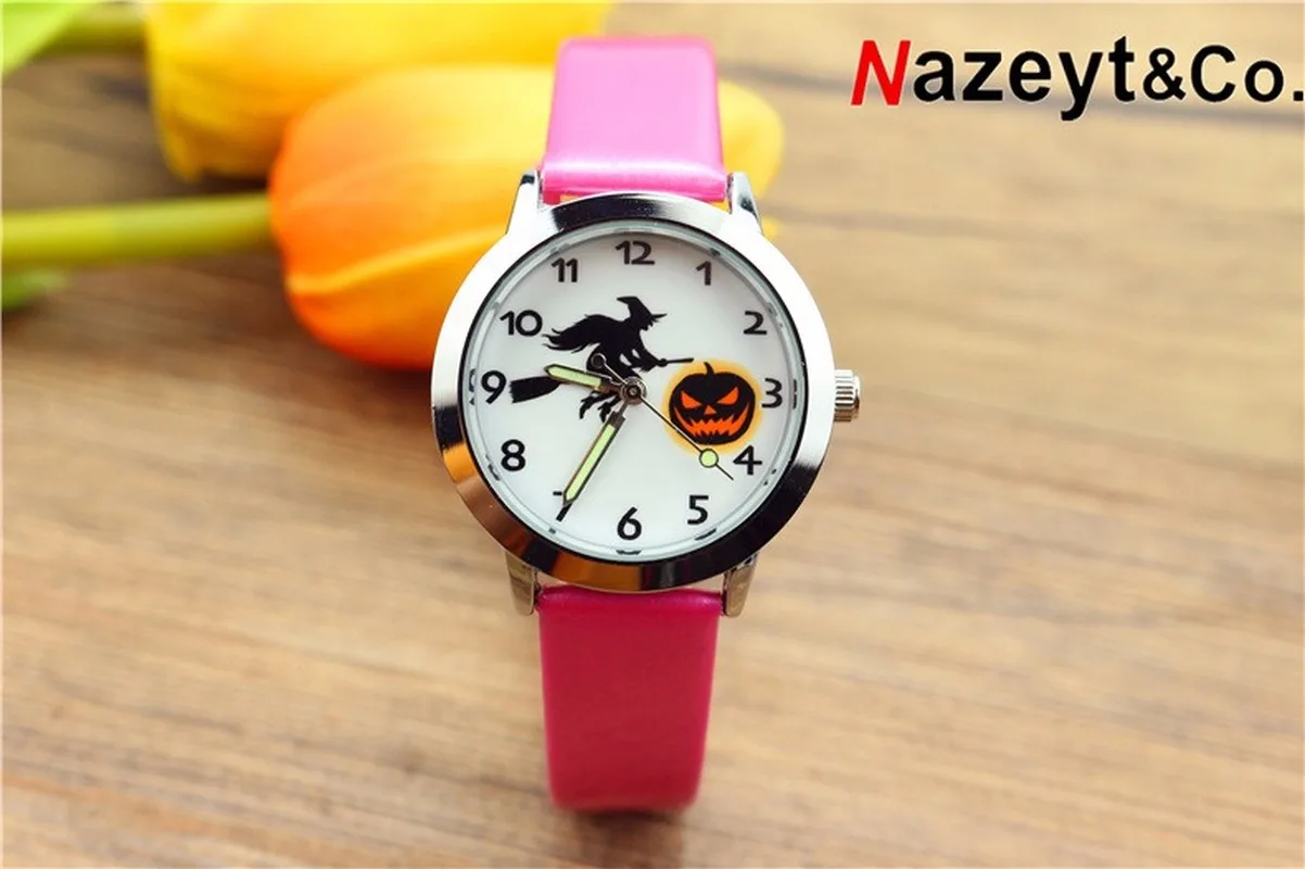 Новинка Светящиеся в темноте часы для Хэллоуина Джек О ' фонарь детский подарок