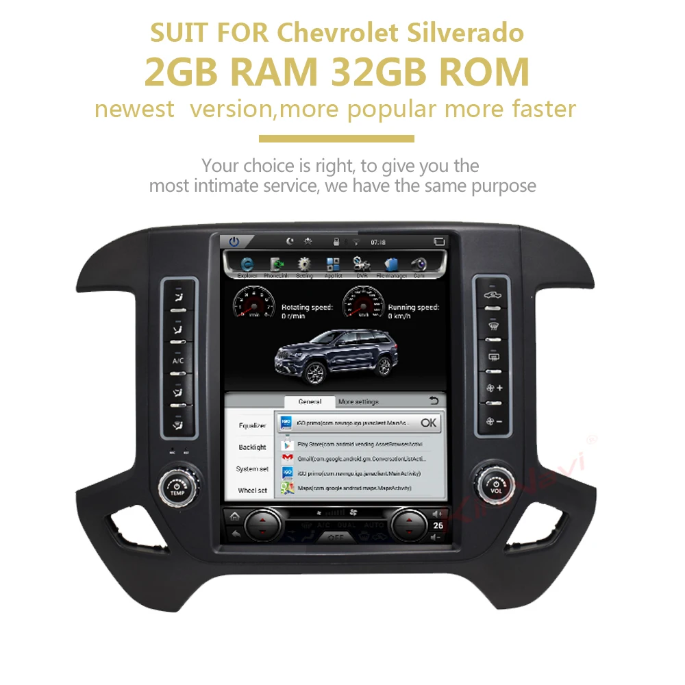 KiriNavi 12,1 ''Android 8,1 Автомагнитола для CHEVROLET Silverado автомобильный Dvd Gps Android мультимедийный видео плеер навигация