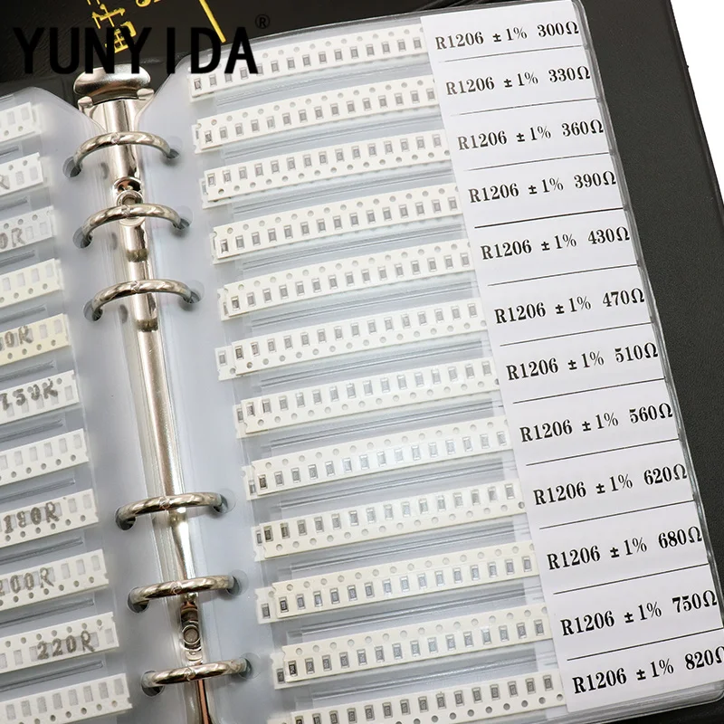 

New1206 0805 0603 0402 SMD Resistor Sample Book 1% Tolerance 170valuesx50pcs=8500pcs Resistor Kit 0R~10M