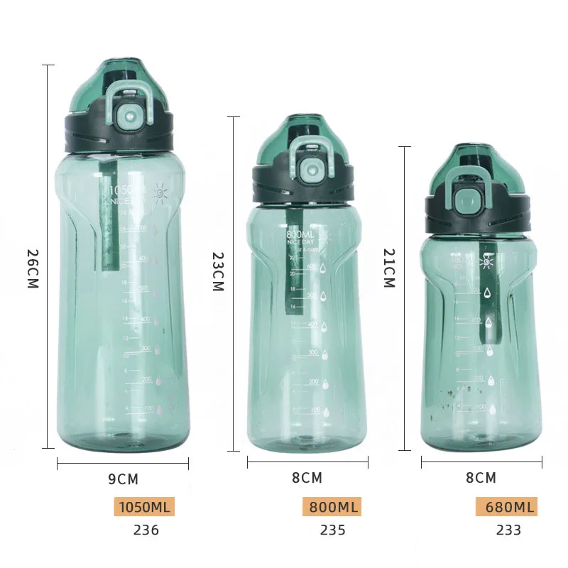 

Large Sport Water Bottle, Leak Proof Outdoor Water Bottle with Tea Filter & Capacity Scale for Gym Yoga Fitness Camping