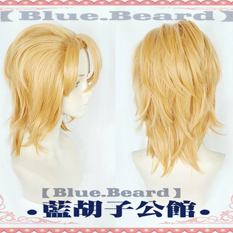 Парик термостойкий из синтетических волос с короткими светлыми волосами аниме