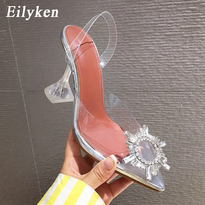 Женские прозрачные туфли лодочки Eilyken из ПВХ с острым носком на прозрачном