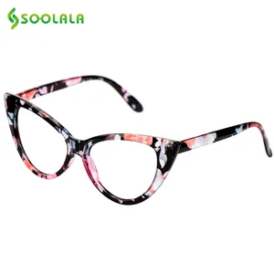 Женские очки для чтения SOOLALA, очки в полной оправе с кошачьим глазом + 0,5 0,75 1,0 1,25 1,5 1,75 2,0 2,5 2,75 3,0 3,5 4,0 4,5 5,0