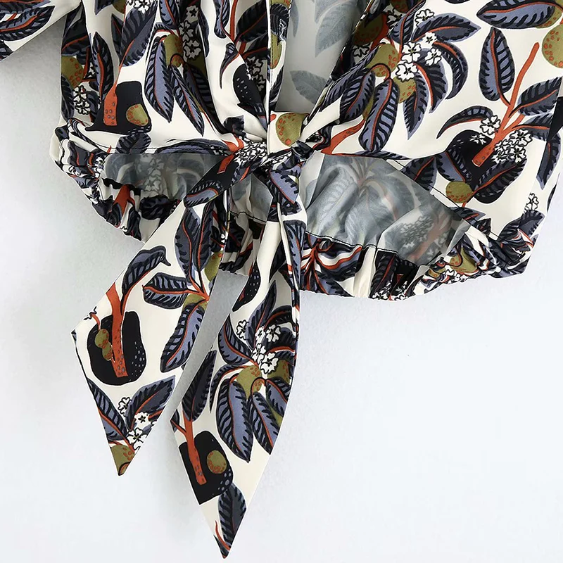 ZRN женская блузка Топ с принтом галстук бабочка рубашка воротником Женская