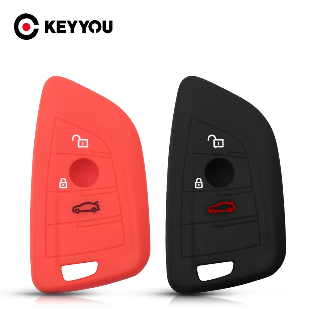 

KEYYOU 20x 3 BNT For BMW 525li F15 F16 F48 F85 G30 G11 M 2018 X1 X3 X4 X5 X6 35i 50i Rubber Silicone Key Case For Keychain Alarm