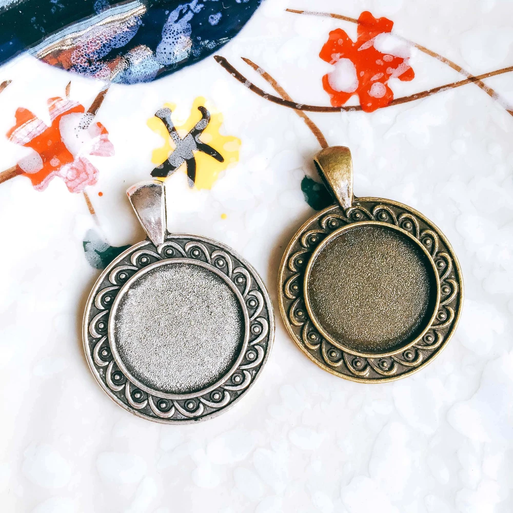 20 мм античный бронзовый серебристый цвет стеклянные заготовки под кабошон