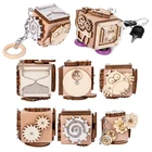 Деревянные игрушки для детей, занятый кубик, обучение, блокировка, раннее обучение, буксирная доска, кубик, Детские обучающие игрушки Монтессори