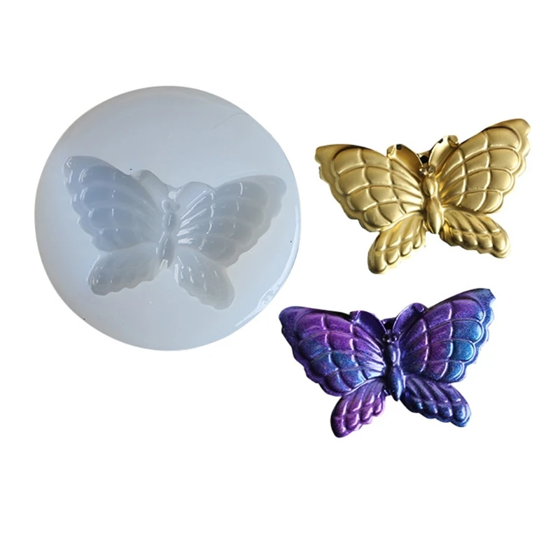 

2 Pcs Butterfly Keychain Necklace Earrings Epoxy Resin Mold Jewelry Pendants Silicone Mould DIY Crafts Clay Ornaments Tools