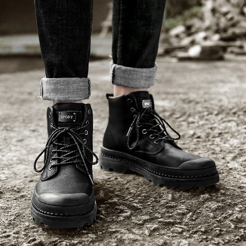 

Sneakers With A High Top Mens Black Boots Sneakers Men High Top For Shoes Casual 2020 Hightop Zapatillas Negras Hombre Men's