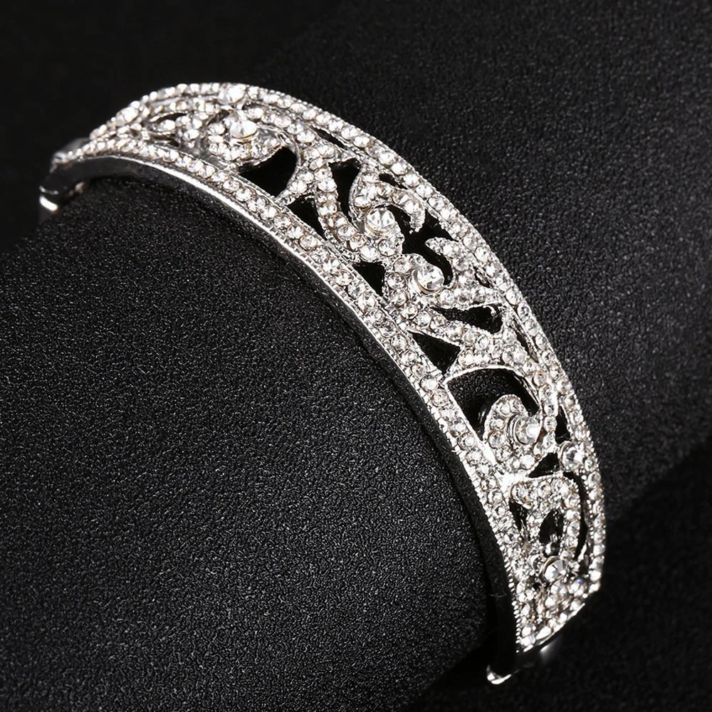 HAPPTYL 1 шт Свадебные ювелирные изделия имитация стразы без стрейч браслет серебро |