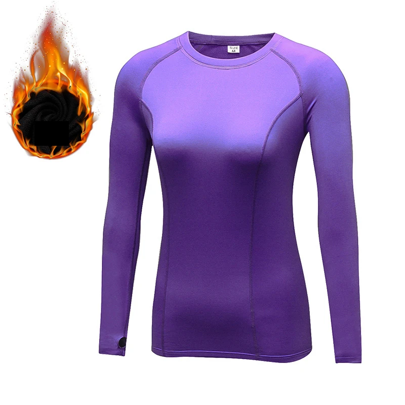 A style purple shirt Fanceey/рубашка с круглым вырезом; женское термобелье; кальсоны для женщин; Термоодежда для второй кожи; зимний женский термокостюм - Цвет: A style purple shirt