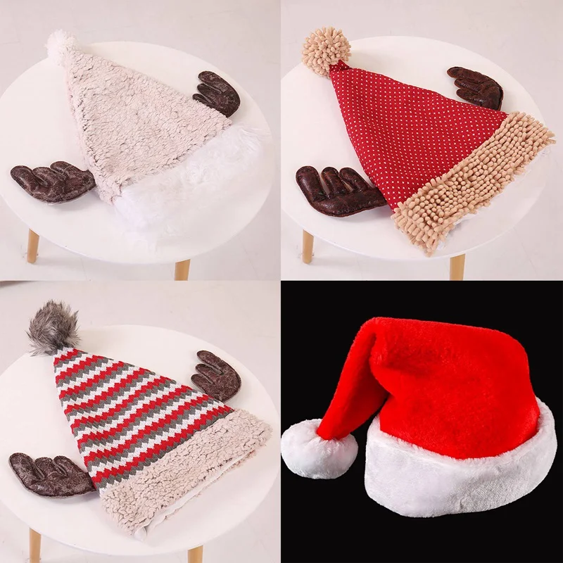 

1 PCS Trendy Children's Thick Velvet Personality Antlers Christmas Hat Reindeer Tree Santa Hat Headband