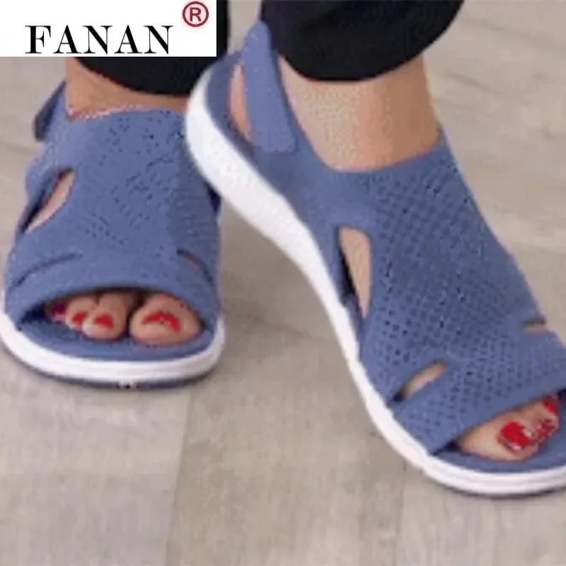 

2021 Summer New Fashion Comfortable Round Head Women's Sandals Velcro Women's Sandals Open Toe Light Women's Casual Low Heel