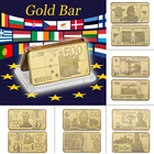 500 золотая банкнота евро металлические стержни, праздничные подарки, роскошные металлические стержни, художественные изделия для домашнего декора и коллекции