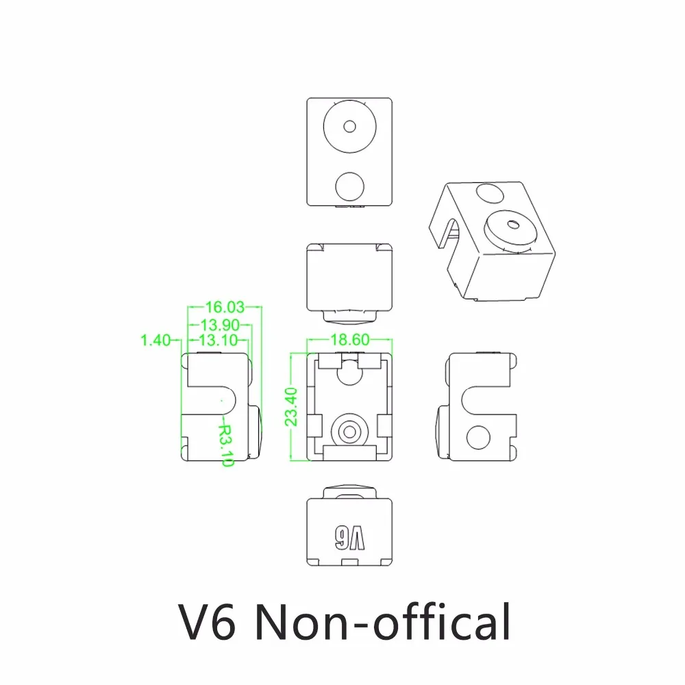 5 шт., силиконовые чехлы для 3D-принтера E3D V6 PT100 (art.: 3920b8fd3fc2a) - 3920b8fd3fc2a