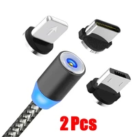 2pcs magnetic cable micro usb type c charging cable for samsung s21 iphone 12 11 pro xr charger magnet cable usb c cord adapter