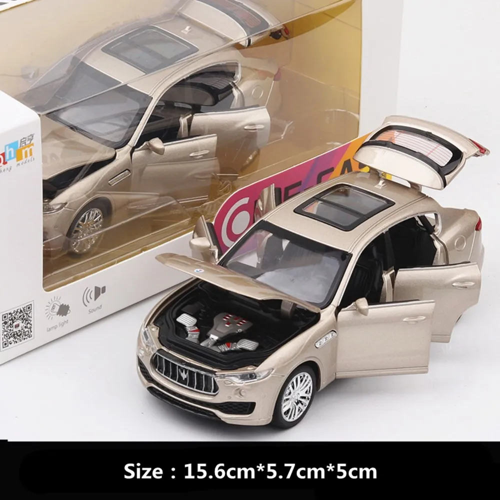

1:32 Levante SUV Alloy Cars Sound Light Pull Back Car Model Highly Simulation Collection Decoration Children Toy 6 Doors Cars