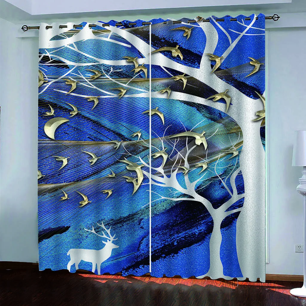 

Custom Embossed tree branch Blackout Curtains For Bedroom Window Curtains For Living Room New HD Printing Cortinas Cocina