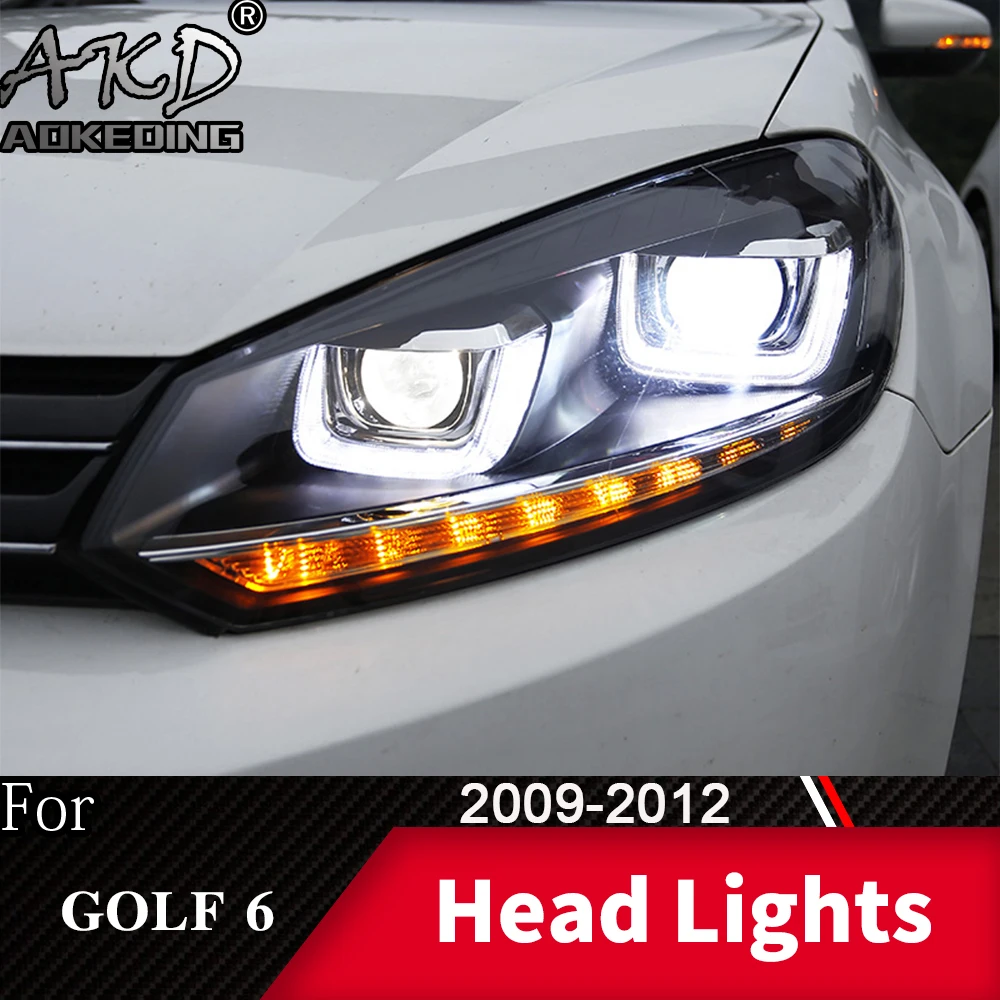 Передняя фара для VW Golf 6 2009-2012 Golf6 MK6 передние фары s Противотуманные Дневные