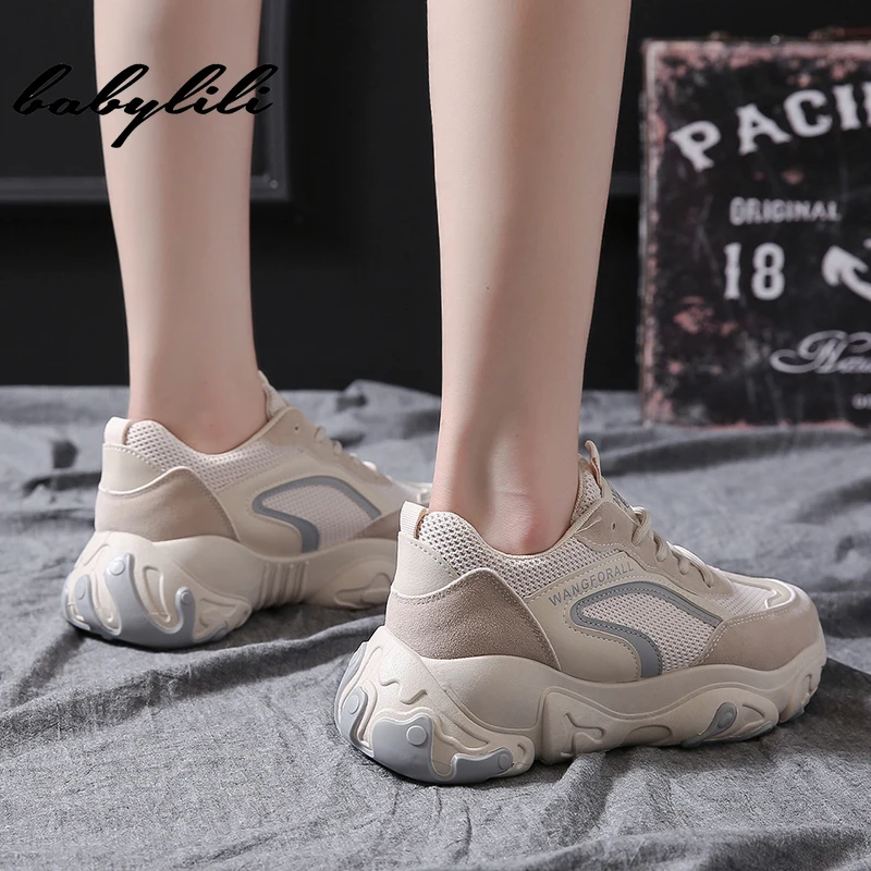 Feamle/женские кроссовки на платформе сетчатая Повседневная обувь дышащие женские