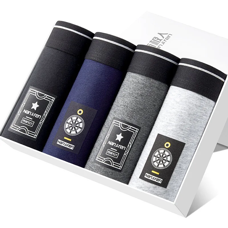 4pcs / Mens Underwear Shorts Boxer Shorts Mens Sexy Underwear High Quaity Men's Underwear Pure Cotton Breathabe Boxer Shorts