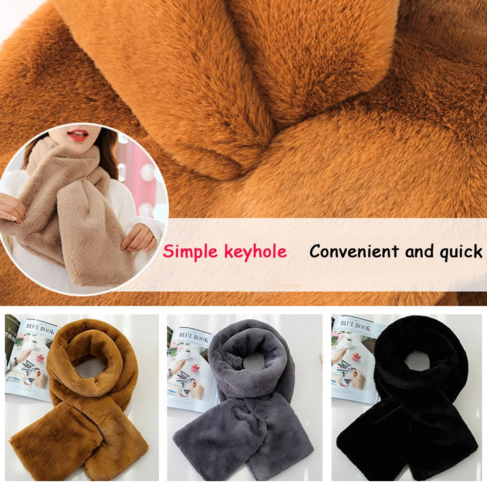 

Women Warm Scarf Thick Warm Winter Scarves Fashion Scarf Outdoor Riding Windproof Scarf Solid Color Neutral Thick Warm Scarf