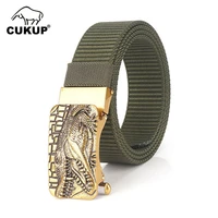 cukup good quality nylon belts for men accessories 3 5cm width mens unique design crocodile pattern buckles metal belts cbck221