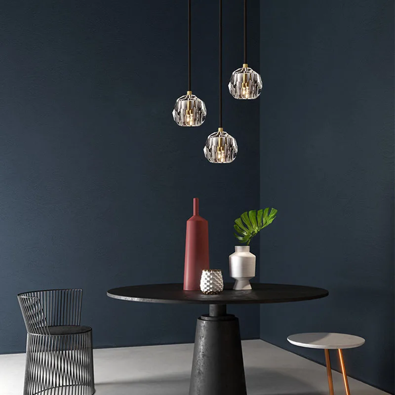 

Post-modern Light Luxury Bedroom Bedside Chandelier Nordic Style Creative Designer Restaurant Bar Crystal small Chandelier