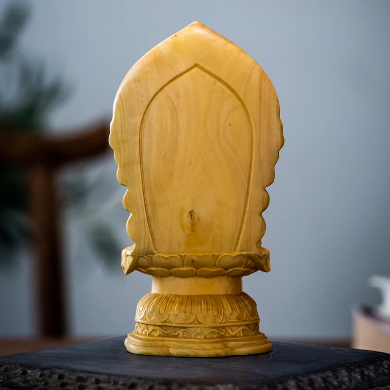 Деревянная статуя Будды высотой 15 см Boxwood скульптура сидящего лотоса татхагата