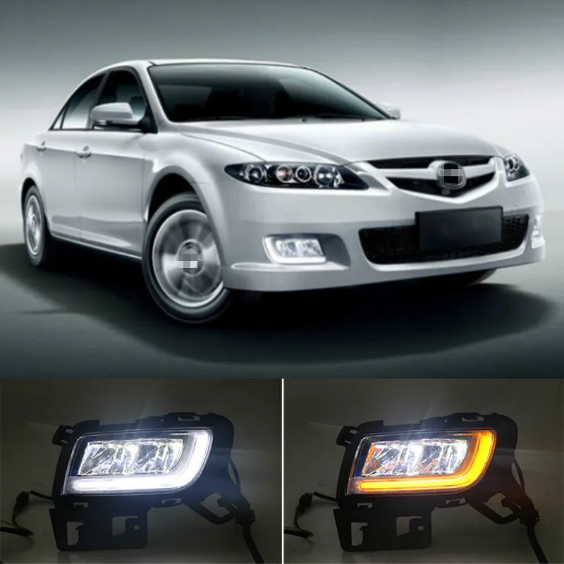 2pcs For Mazda 6 Mazda6 2013-2016 LED DRL Daytime Running Light Daylight Waterproof Turn Signal lamp | Автомобили и мотоциклы